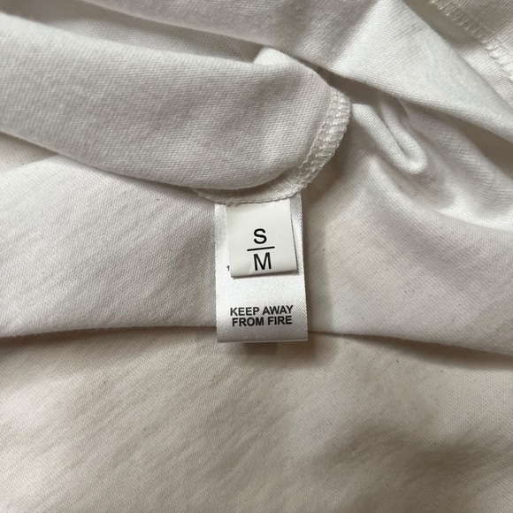 Destree Grayson White Cotton Top With Yellow Orange Striped Long Sleeves SZ S - Picture 9 of 12